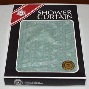 NOB Vintage Saturday Knight Pale Jade Shower Curtain Chelsea Pucker Teflon USA